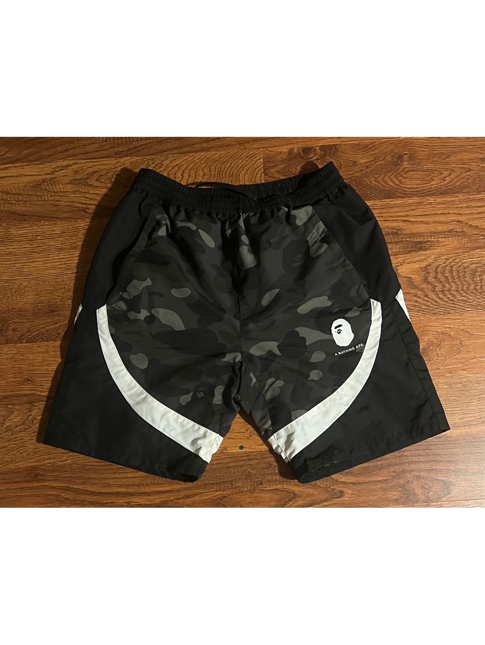 A Bathing Ape Men's Camouflage Nylon Shorts Size S